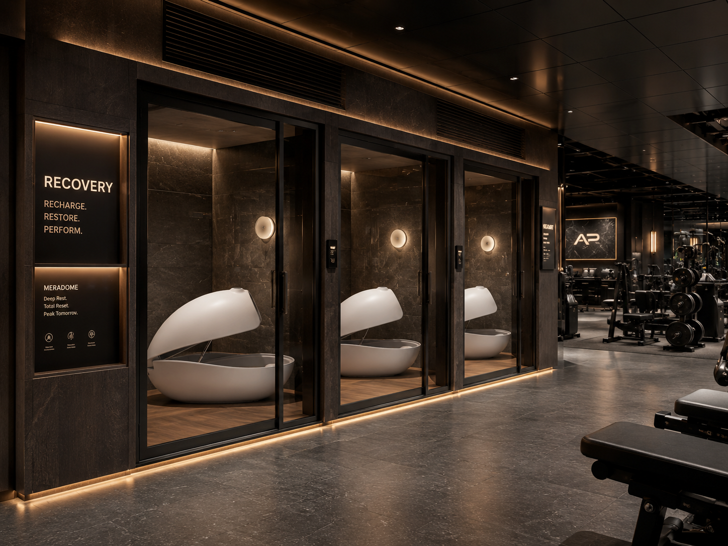 Implementation example — premium fitness studio environment